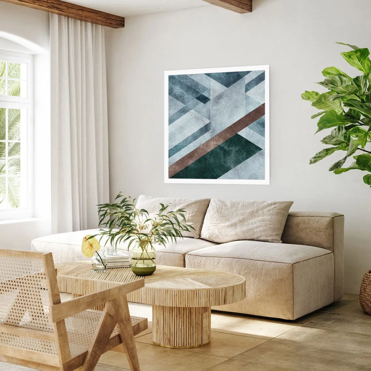 Plakat - Sofistikeret elegance i geometri - 30x30 cm