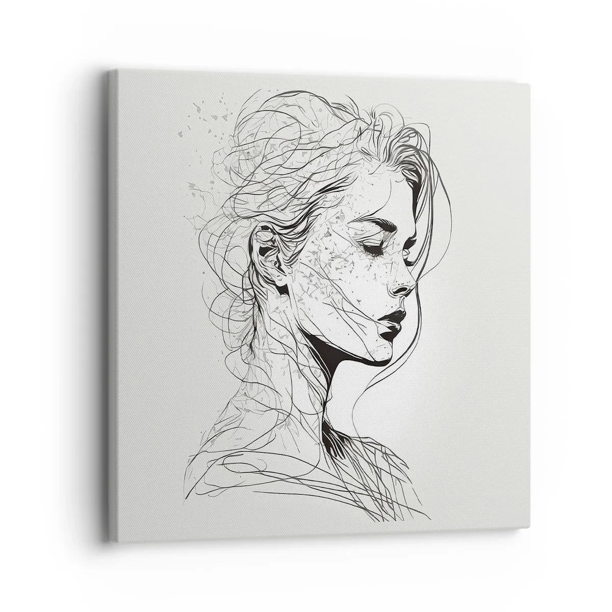Lærredstryk - Billede på lærred - Portræt i drømmeri - 30x30 cm