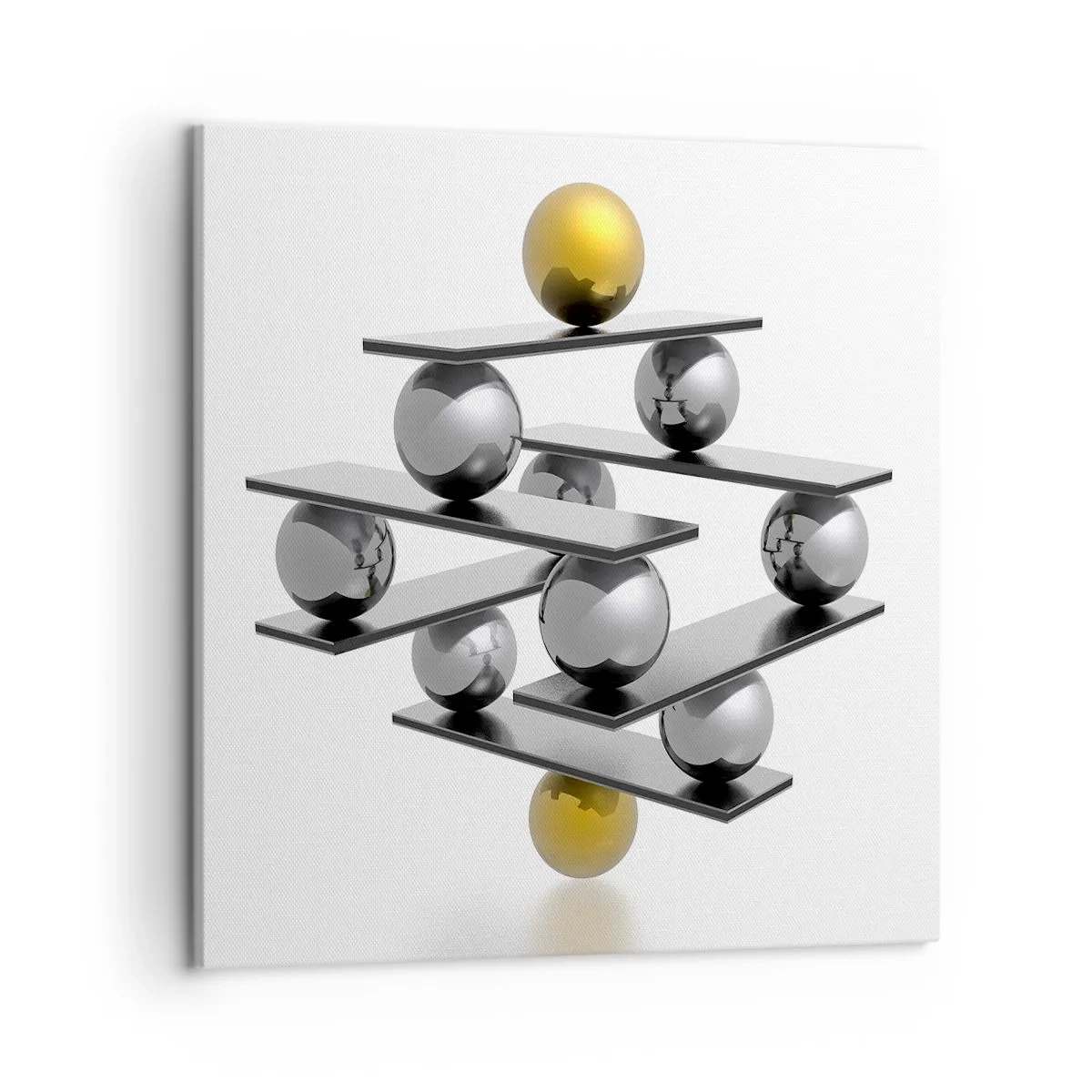 Lærredstryk - Billede på lærred - Guld-sølv-balancen - 50x50 cm