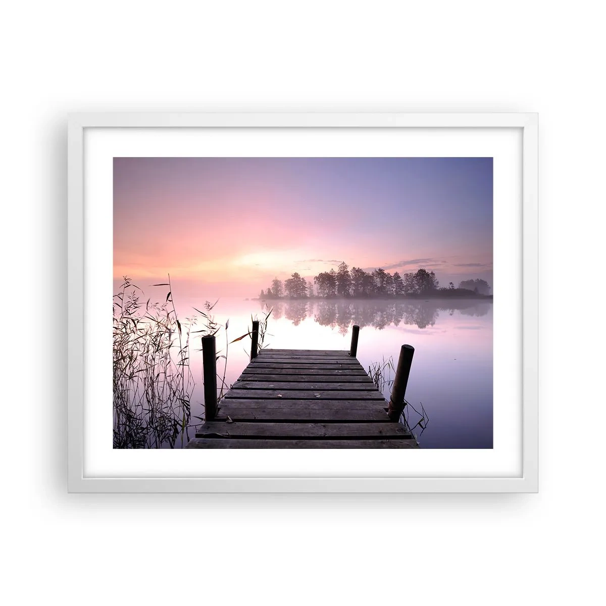 Plakat i hvid ramme - Ud af den lilla tåge... - 50x40 cm