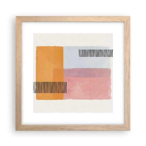 Plakat i ramme af lyst egetræ - Fra hjørne til hjørne - 30x30 cm