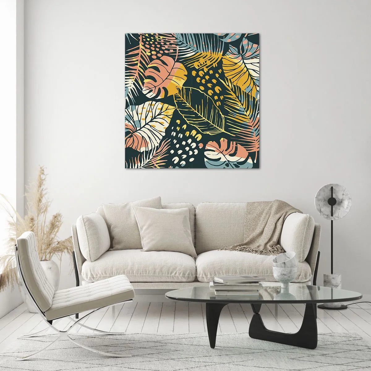 Billede på glas - Løvrig fantasi - 70x70 cm