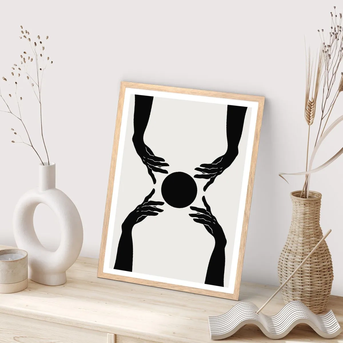 Plakat i ramme af lyst egetræ - Et hemmeligt tegn - 70x100 cm