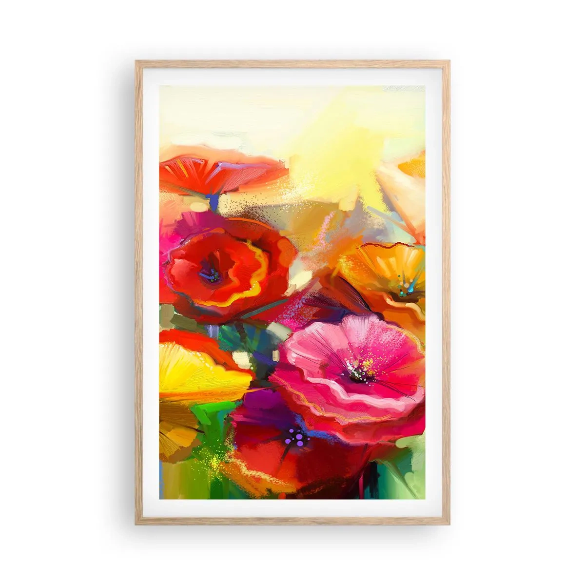 Plakat i ramme af lyst egetræ - Ikke kun rødt - 61x91 cm