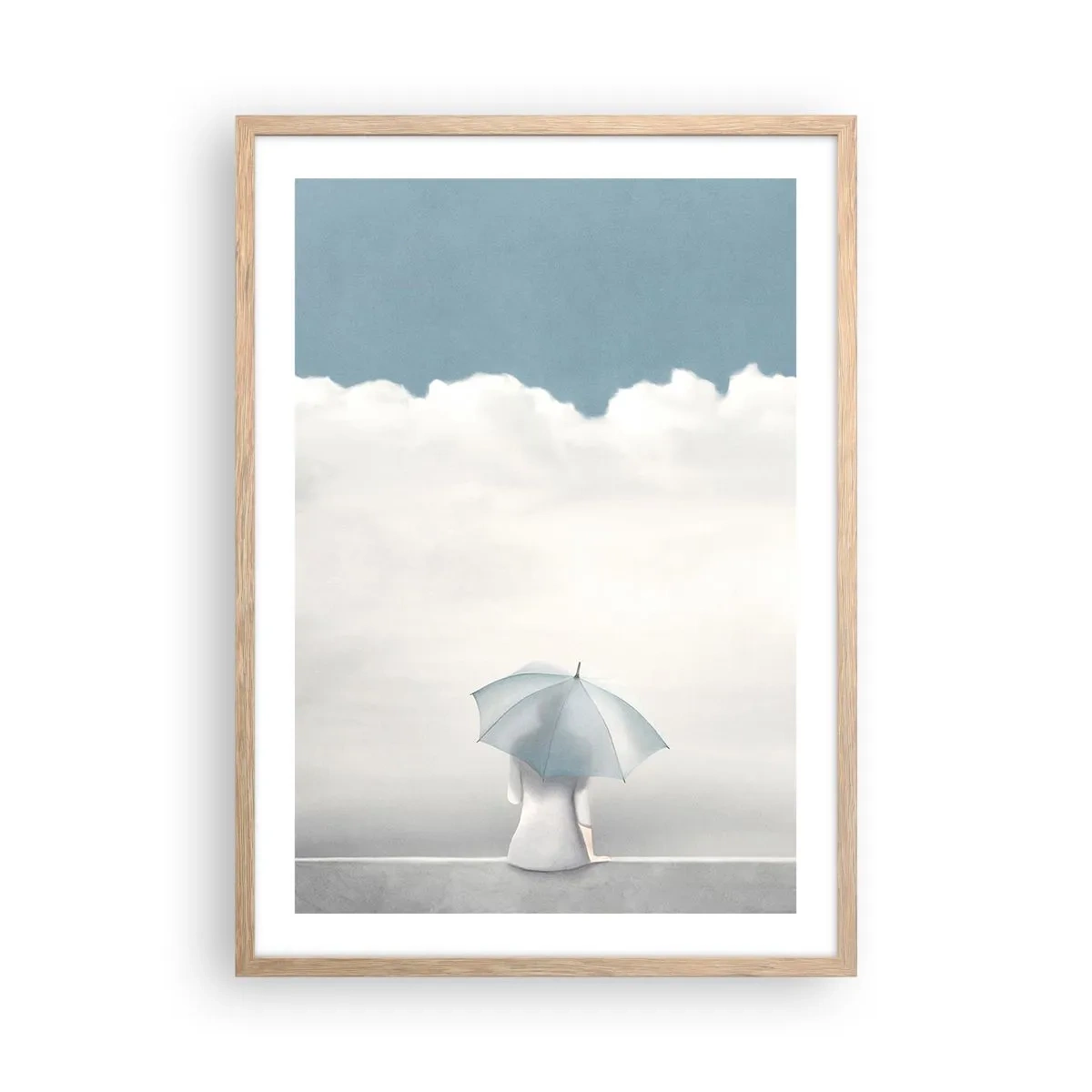 Plakat i ramme af lyst egetræ - På kanten af virkelighed og drømme - 50x70 cm