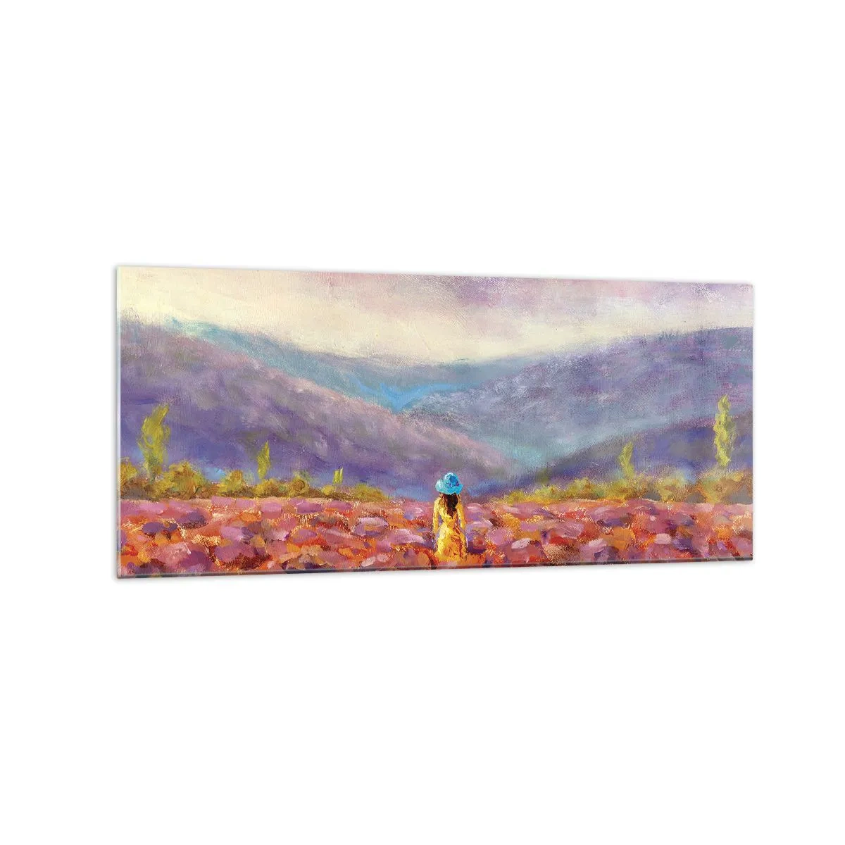 Billede på glas - I en verden af lavendel - 120x50 cm