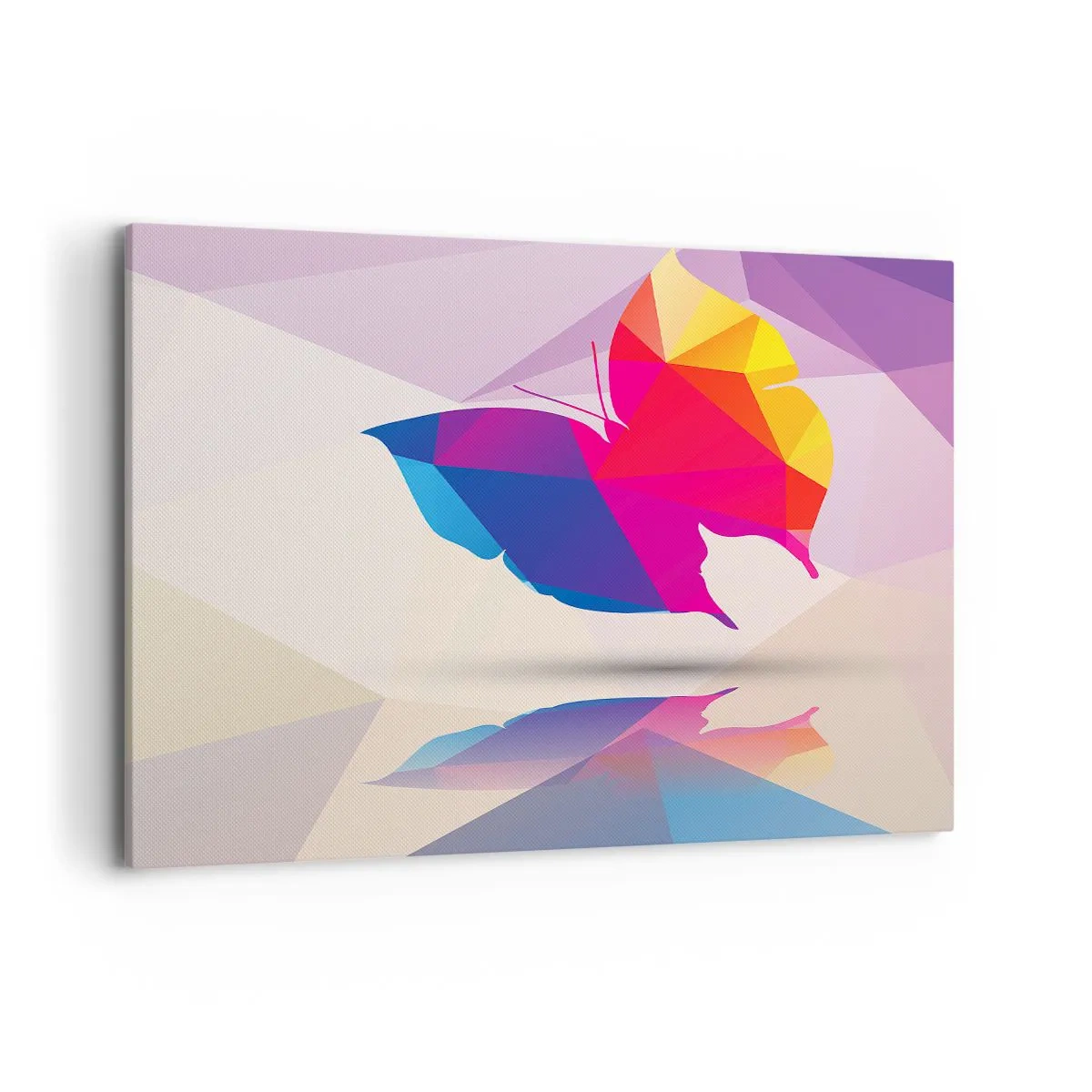 Lærredstryk - Billede på lærred - Sommerfugl regnbue - 120x80 cm