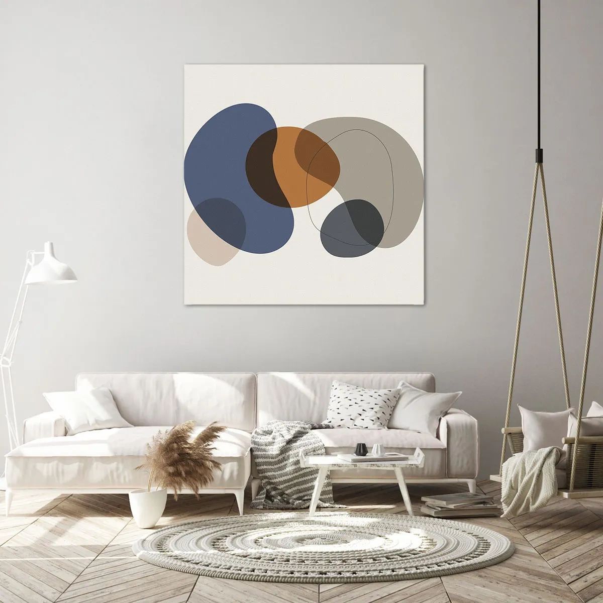 Lærredstryk - Billede på lærred - Dråber af farve - 70x70 cm