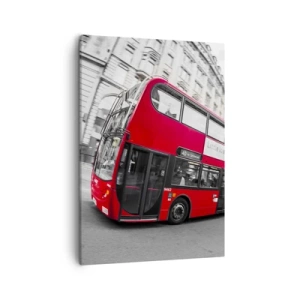 Lærredstryk - Billede på lærred - London traditionelt - by bus - 50x70 cm