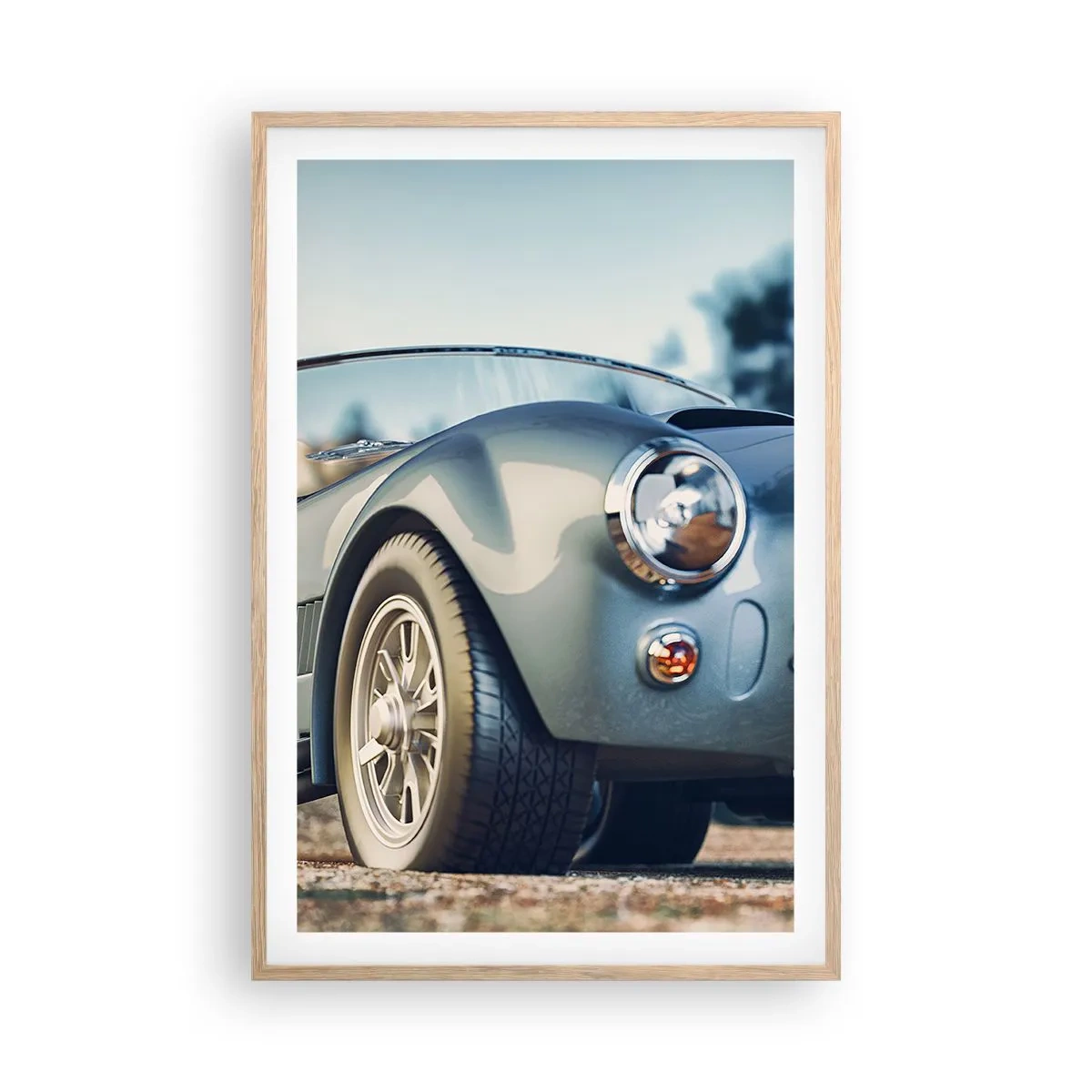 Plakat i ramme af lyst egetræ - Fordi stil betyder noget - 61x91 cm