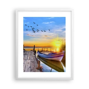 Plakat i hvid ramme - Farvel, indtil i morgen - 40x50 cm