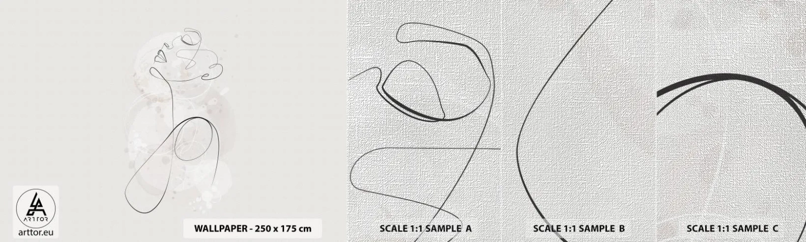 Prøve Fototapet Premium Canvas - Spiralen af skønhed - Grafik, Kvinde, Stykke - 100x30 cm
