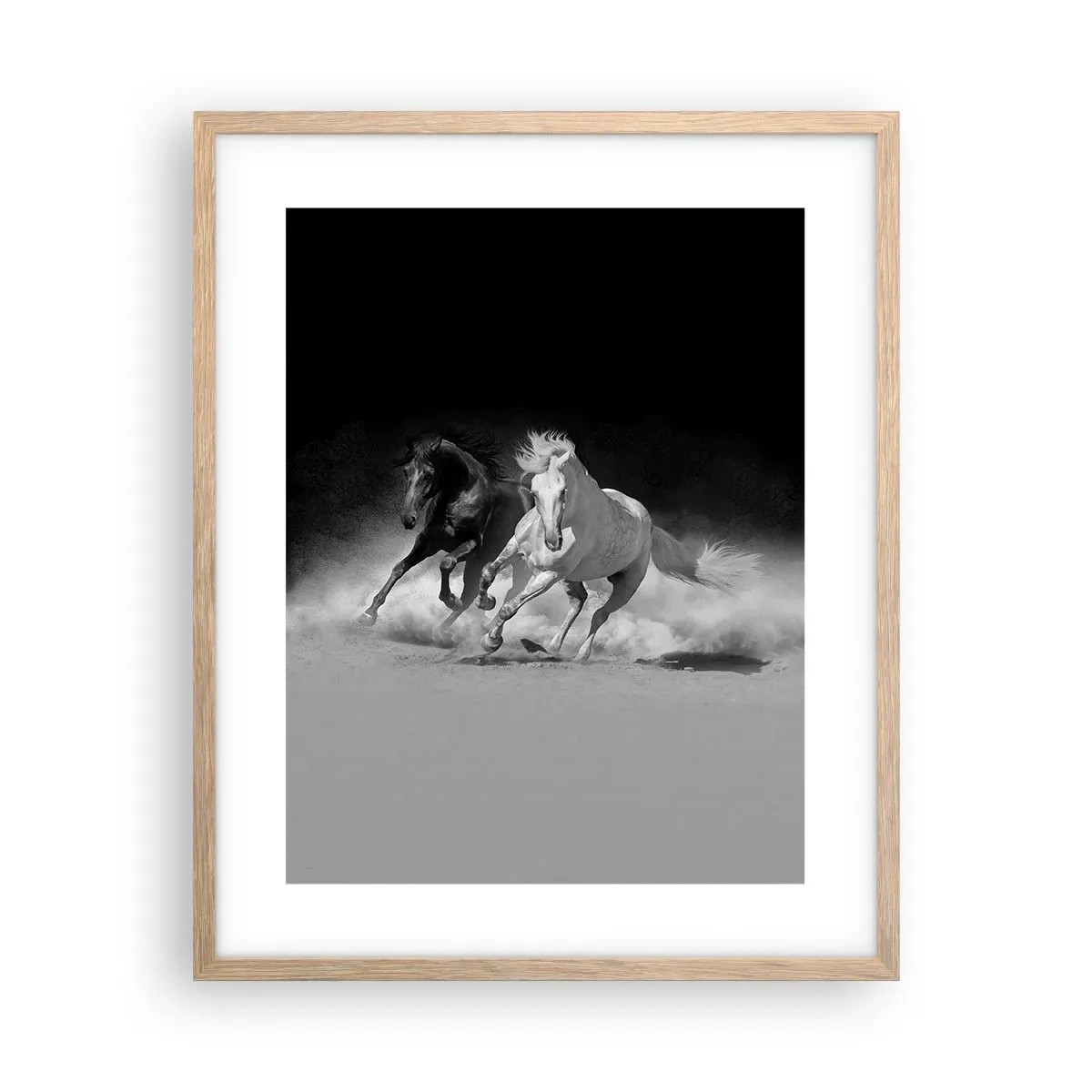 Plakat i ramme af lyst egetræ - Frihedens galop - 40x50 cm