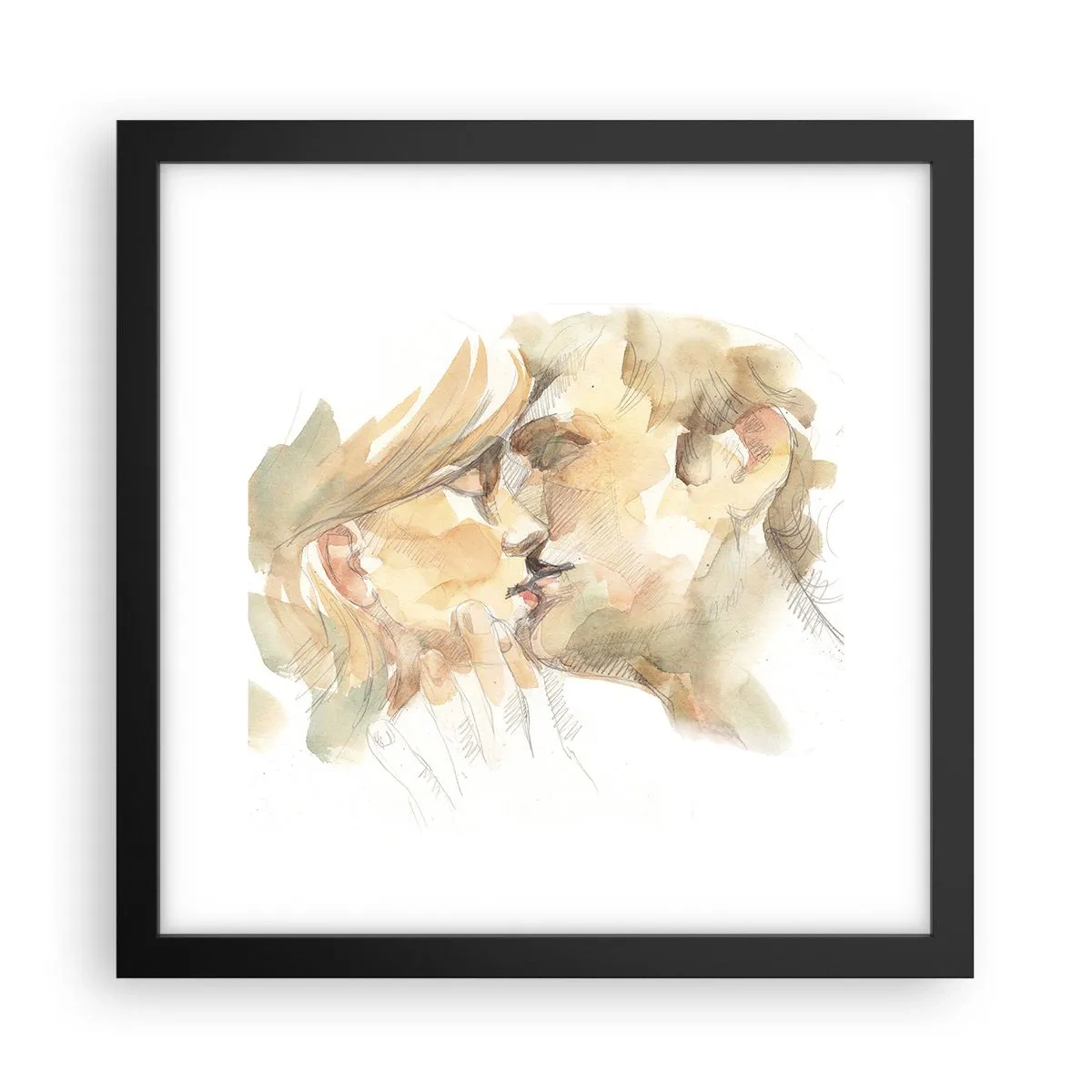 Plakat i sort ramme - Den fundne halvdel? - 30x30 cm