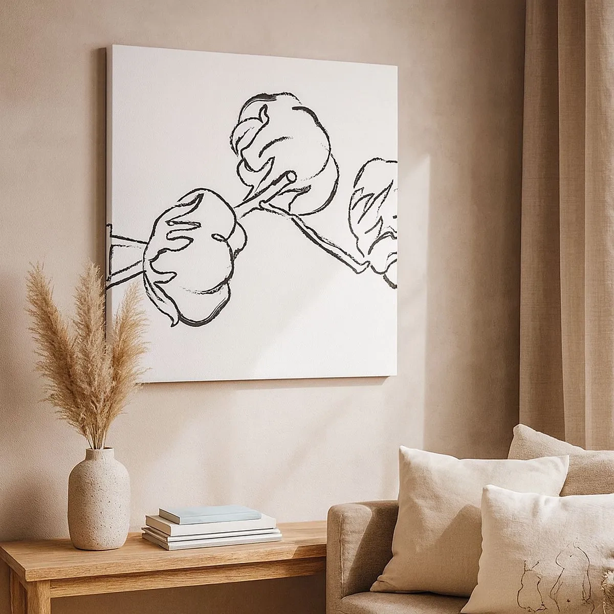 Lærredstryk - Billede på lærred - Bomuld ned - 30x30 cm