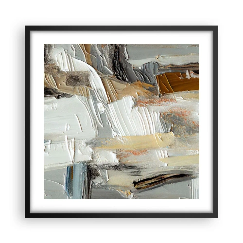 Plakat i sort ramme - Farverige lagdelinger - 50x50 cm