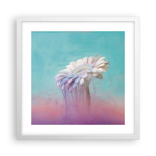 Plakat i hvid ramme - Blomster efter døden - 40x40 cm