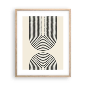 Plakat i ramme af lyst egetræ - Kommer snart... - 40x50 cm