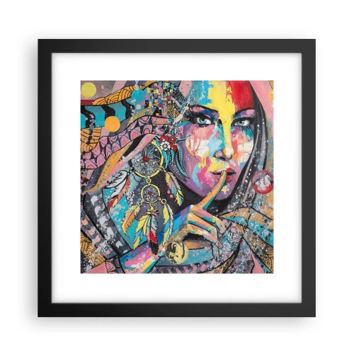 Plakat i sort ramme - Vær tavs, indtil du forstår - 30x30 cm