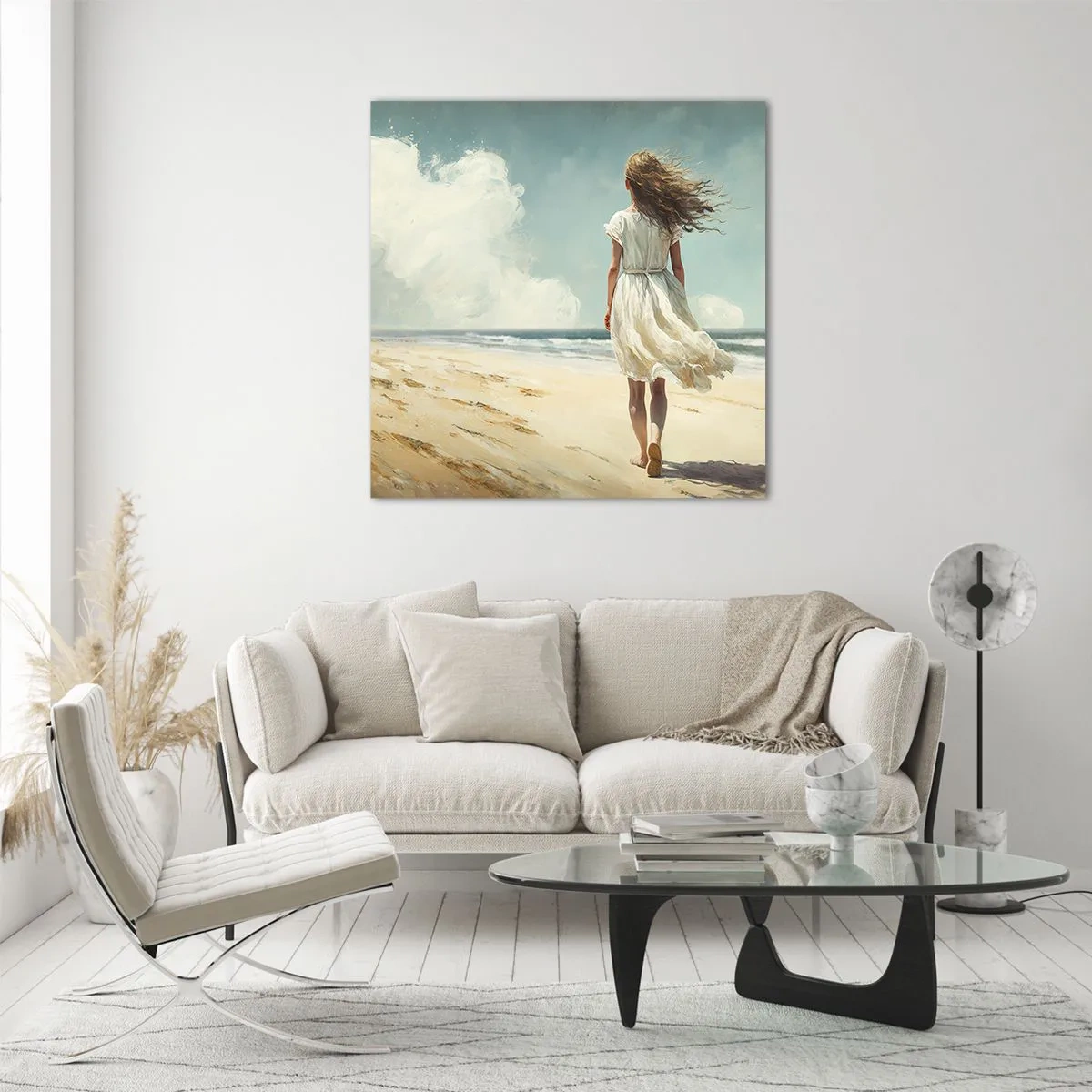 Billede på glas - At møde solen og vinden - 70x70 cm