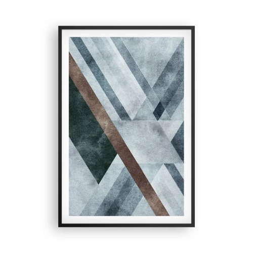 Plakat i sort ramme - Sofistikeret elegance i geometri - 61x91 cm