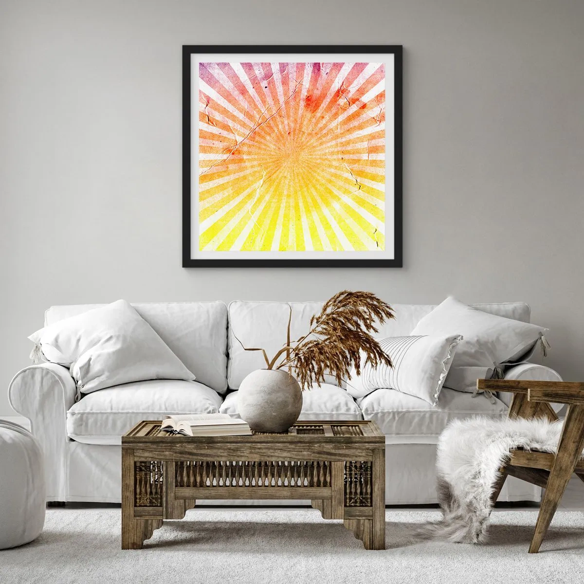 Plakat i sort ramme - Opgange og nedgange - 60x60 cm