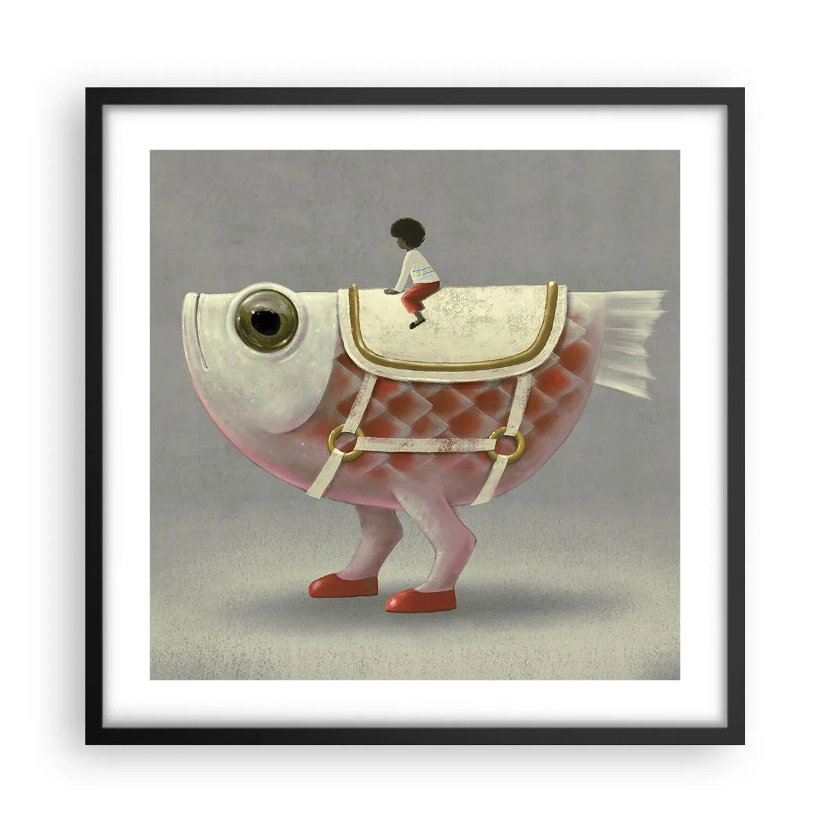 Plakat i sort ramme - Rybonski rytter - 50x50 cm