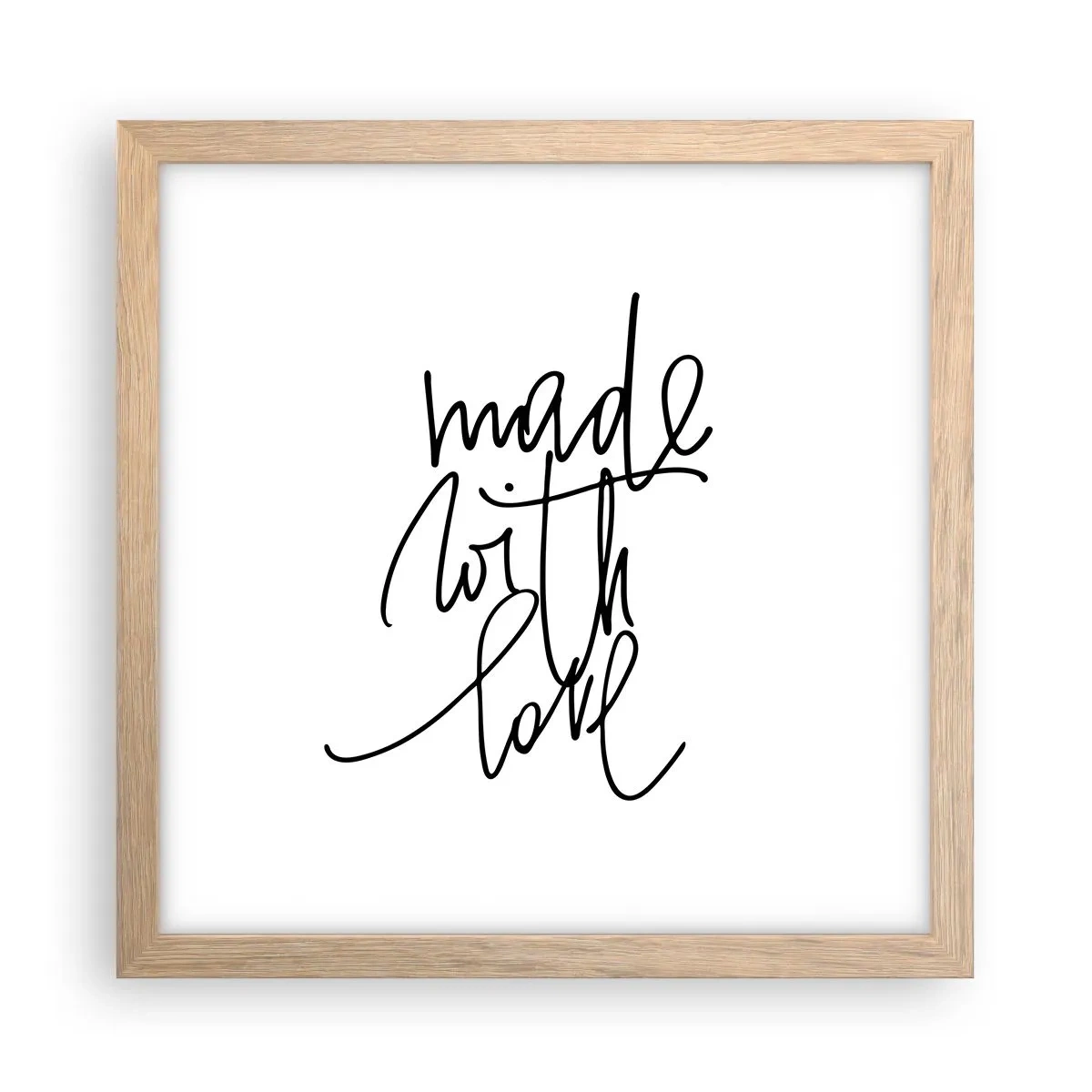 Plakat i ramme af lyst egetræ - Det bedste mærke - 30x30 cm