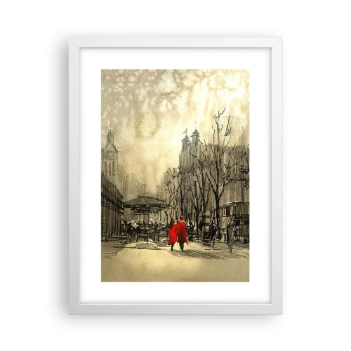 Plakat i hvid ramme - En date i London-tågen  - 30x40 cm