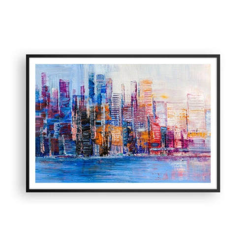 Plakat i sort ramme - En glad metropol - 100x70 cm