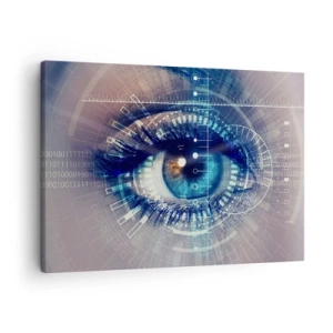 Lærredstryk - Billede på lærred - Et teknologisk øje med en futuristisk brugerflade - 70x50cm - Du tror, 