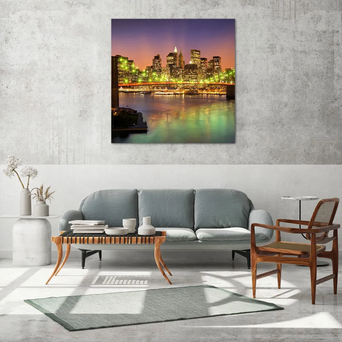 Billede på glas - Lyset går aldrig ud her - 50x50 cm