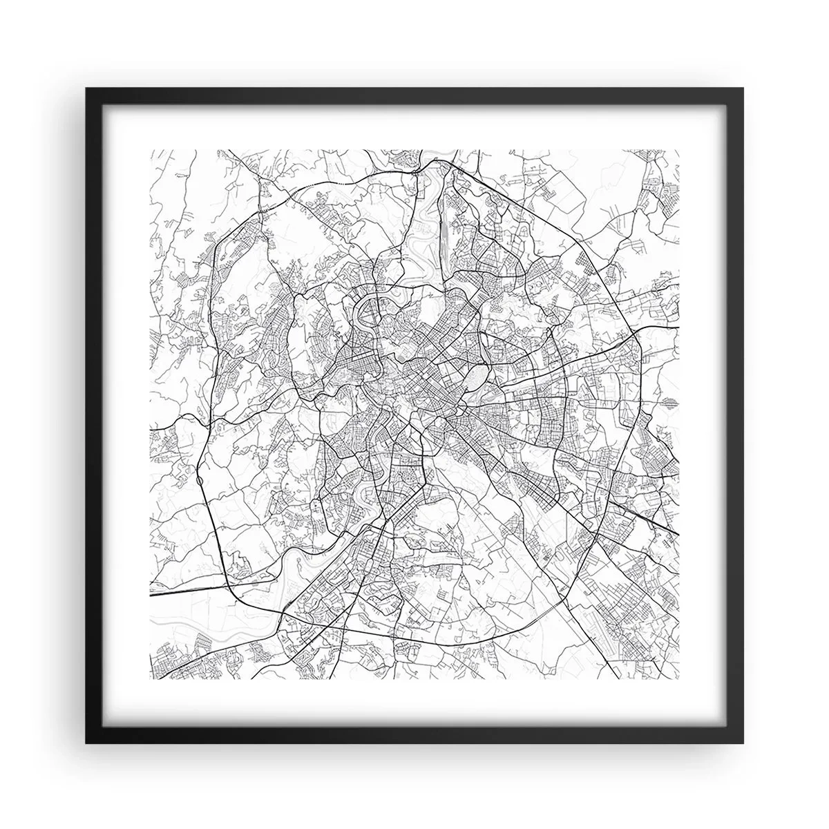 Plakat i sort ramme - Romersk cirkel - 50x50 cm