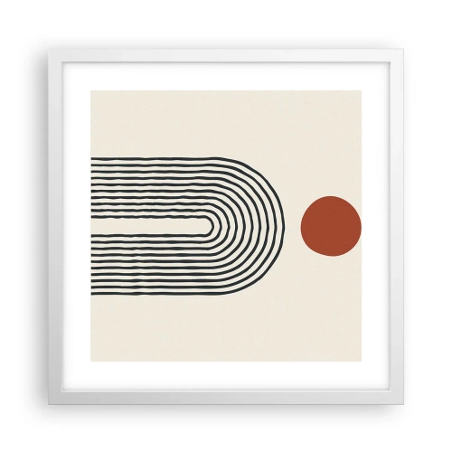 Plakat i hvid ramme - Magnetisme af former og farver - 40x40 cm