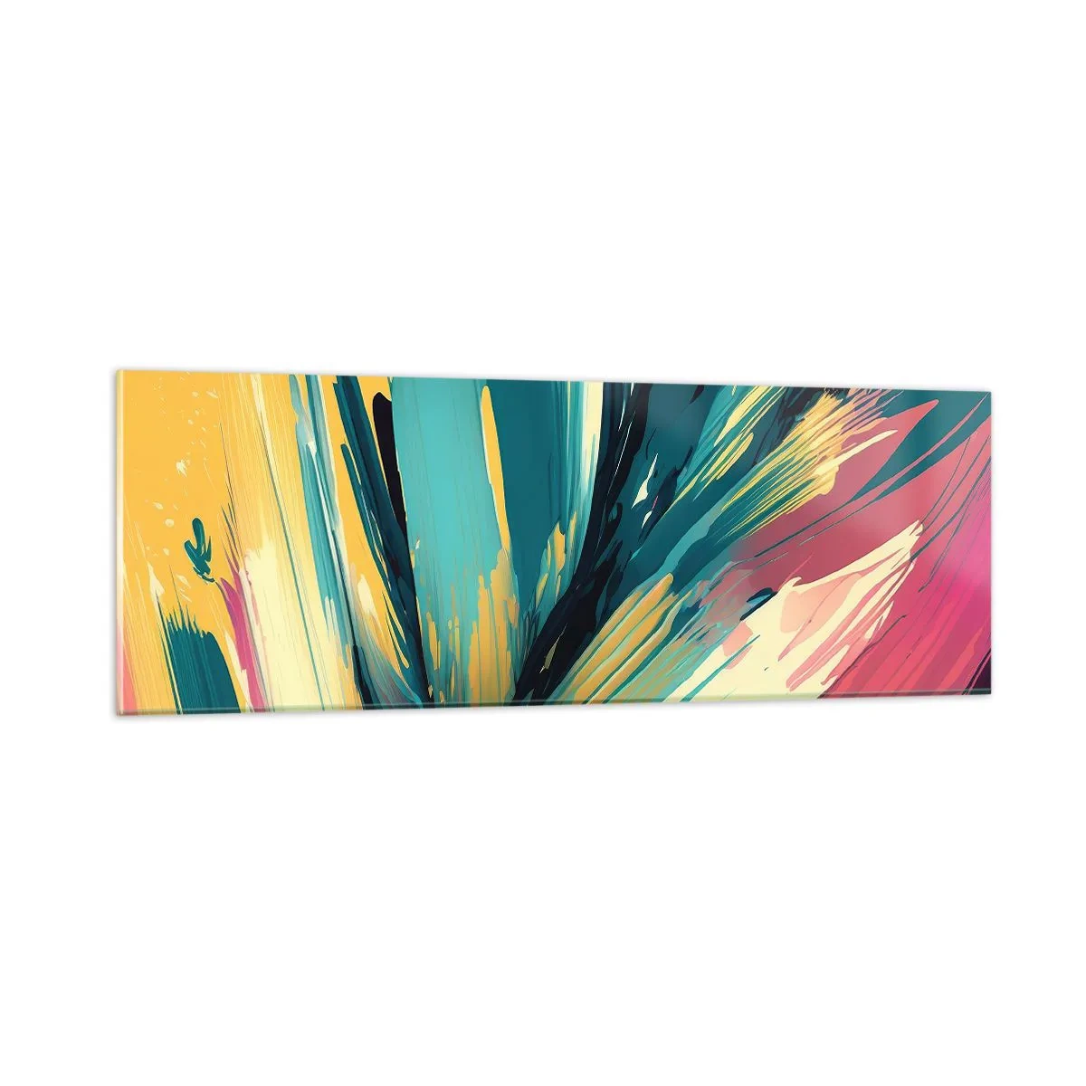 Billede på glas - Komposition - en eksplosion af glæde - 90x30 cm