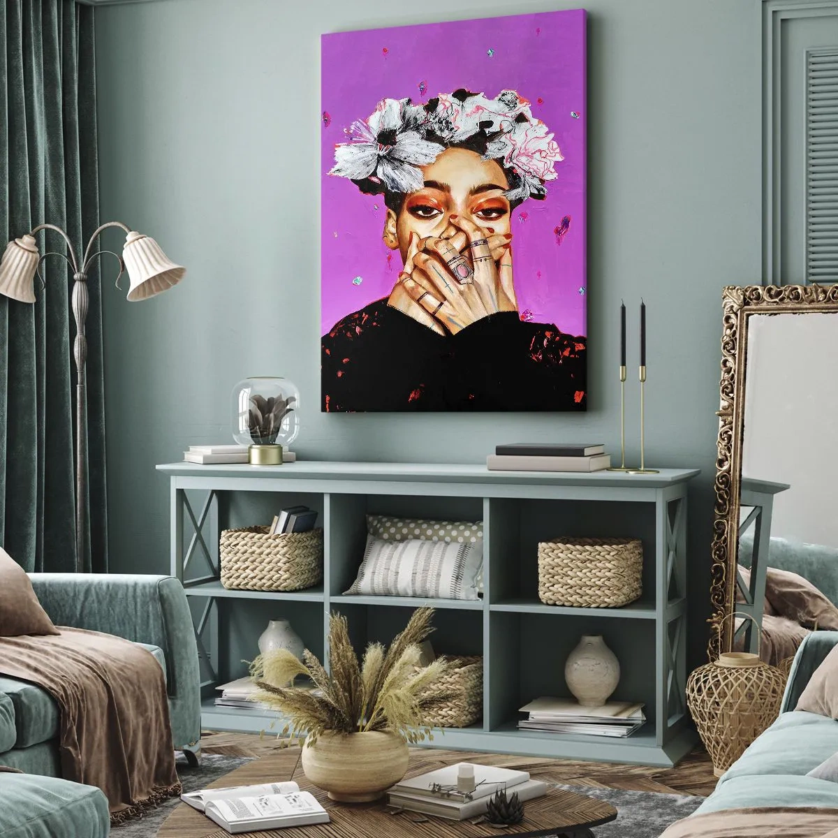 Lærredstryk - Billede på lærred - En smule skør - 55x100 cm