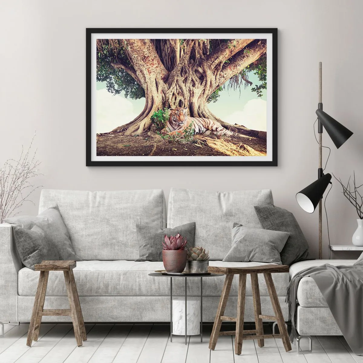 Plakat i sort ramme - Udsigt fra Første Mosebog - 70x50 cm