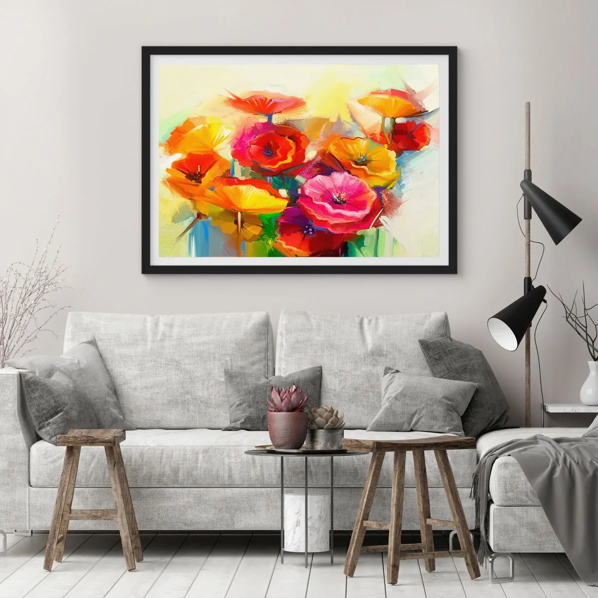 Plakat i sort ramme - Ikke kun rødt - 70x50 cm