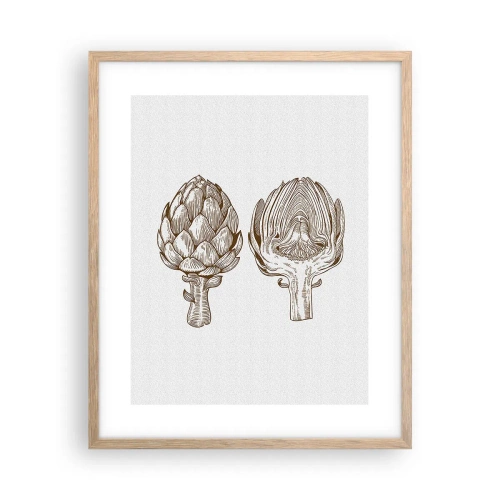 Plakat i ramme af lyst egetræ - Lektion i anatomi - 40x50 cm