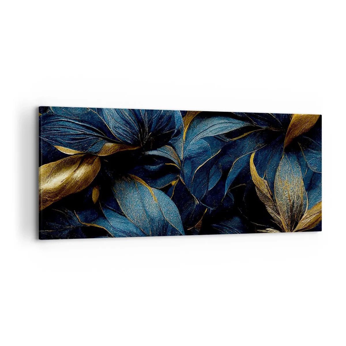 Lærredstryk - Billede på lærred - Foret med guld - 120x50 cm