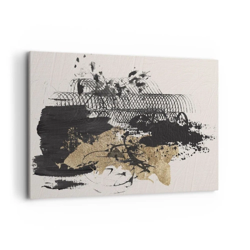 Lærredstryk - Billede på lærred - Komposition med lidenskab - 100x70 cm