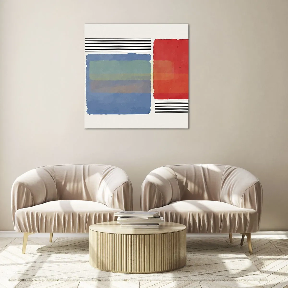 Billede på glas - Geometriens ånd og bogstav - 50x50 cm