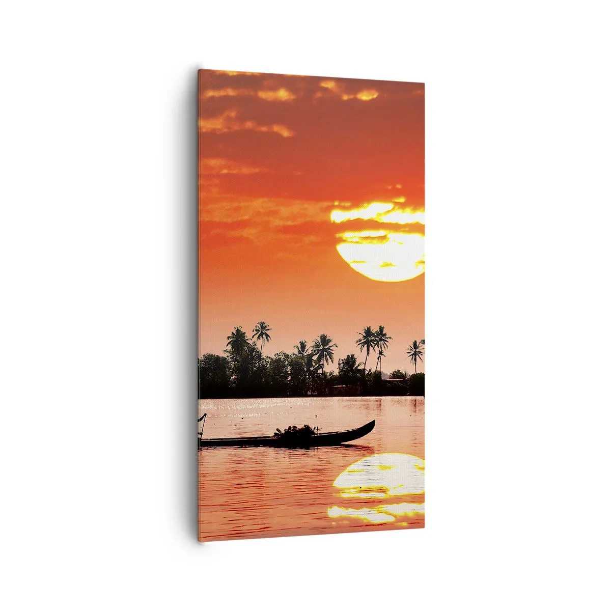 Lærredstryk - Billede på lærred - Tropernes ro ved solnedgang - 65x120 cm