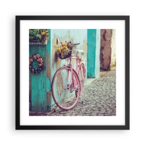 Plakat i sort ramme - Jeg vender tilbage om lidt - 40x40 cm