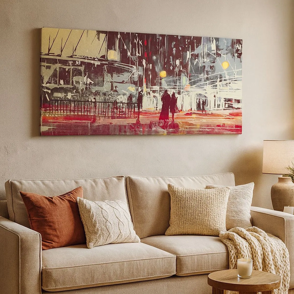 Lærredstryk - Billede på lærred - En storbyoverfart - 100x40 cm