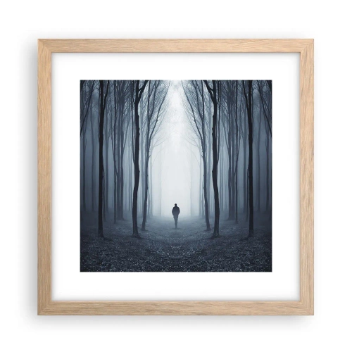 Plakat i ramme af lyst egetræ - Og alt sammen ganske enkelt - 30x30 cm