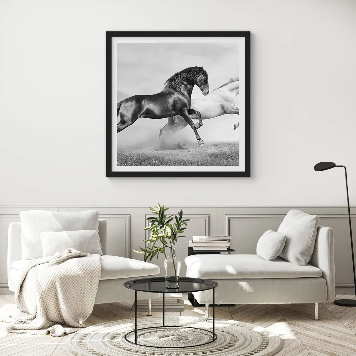 Plakat i sort ramme - Engle og dæmoner - 30x30 cm