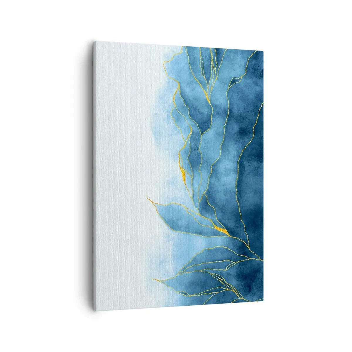 Lærredstryk - Billede på lærred - Blå i guld - 50x70 cm