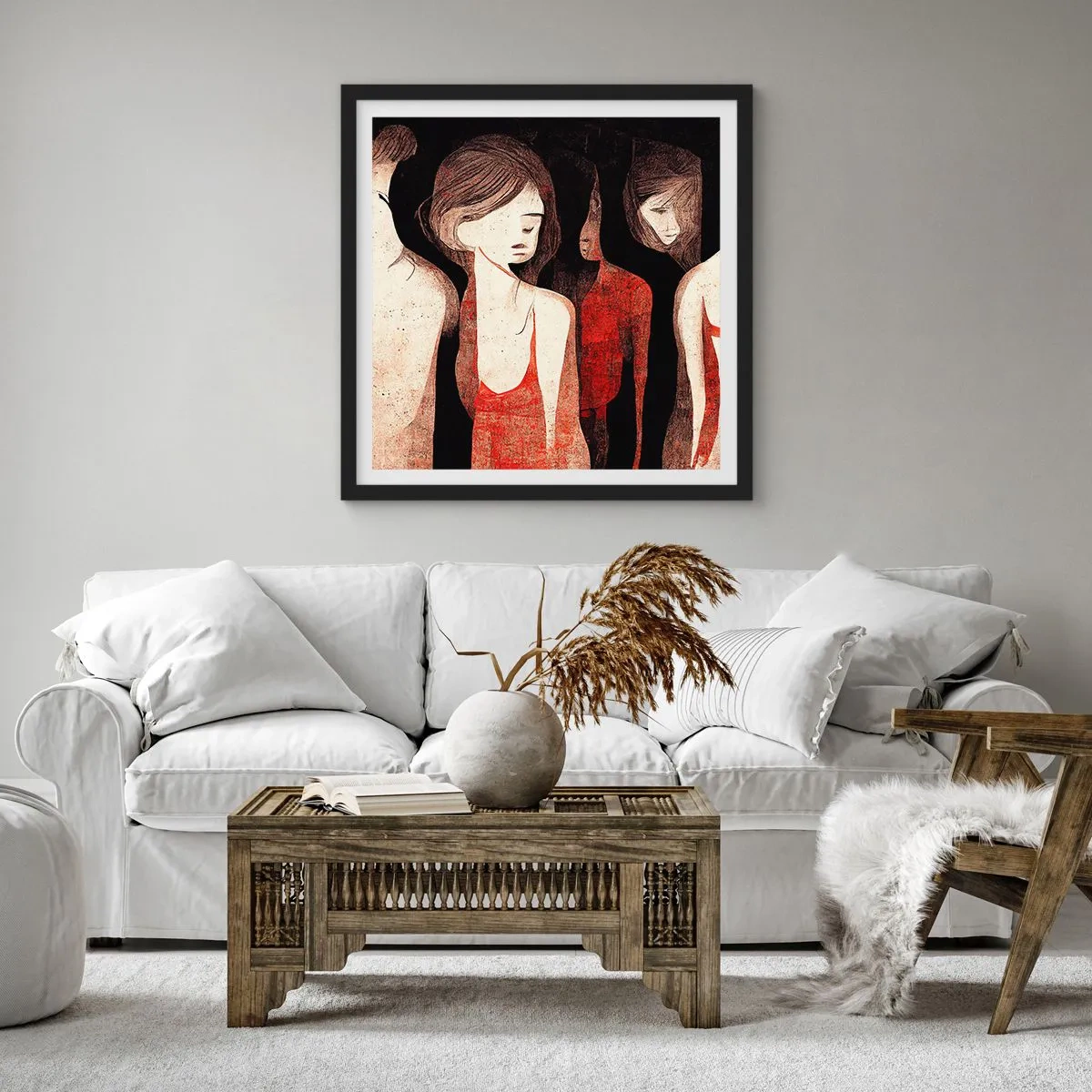 Plakat i sort ramme - Mørkets madonnaer - 30x30 cm