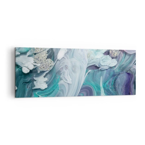 Lærredstryk - Billede på lærred - Strømme af blå - 140x50 cm